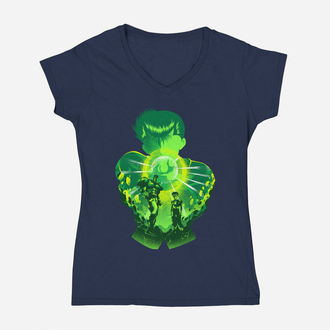 Spirit Fighter-womens v-neck tee-hypertwenty