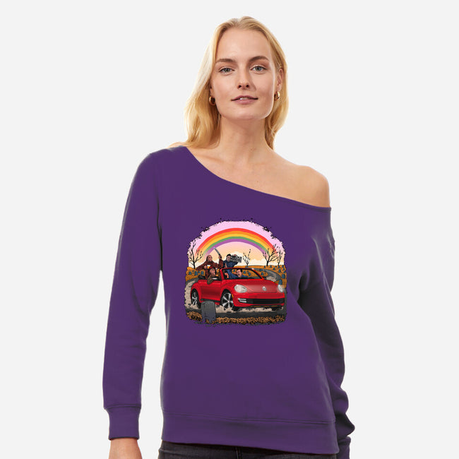 Joyride-womens off shoulder sweatshirt-Superblitz