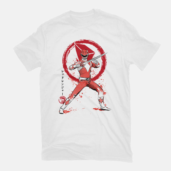 Red Ranger Sumi-e-mens basic tee-DrMonekers
