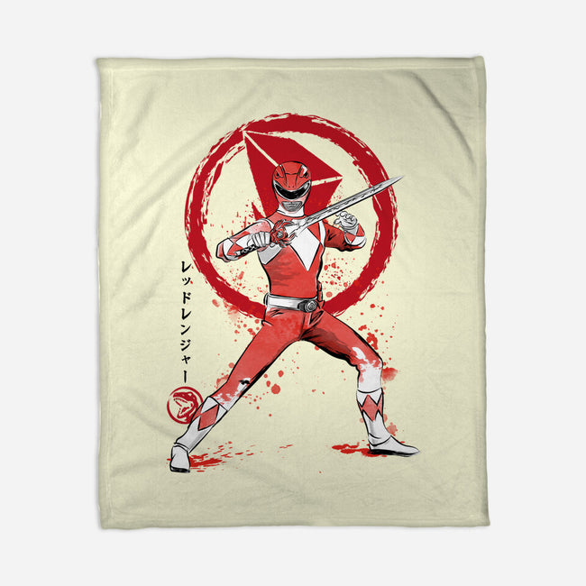 Red Ranger Sumi-e-none fleece blanket-DrMonekers