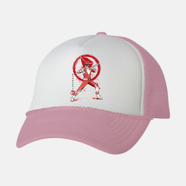 Red Ranger Sumi-e-unisex trucker hat-DrMonekers