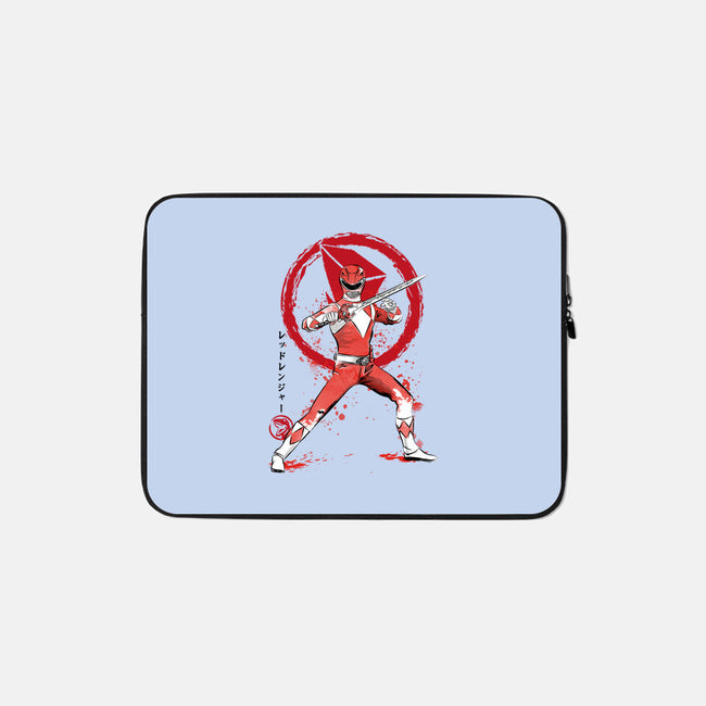 Red Ranger Sumi-e-none zippered laptop sleeve-DrMonekers