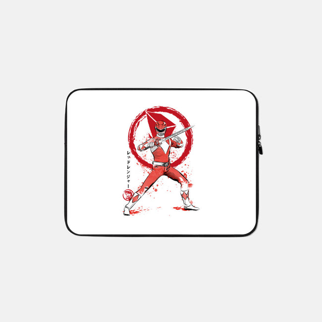 Red Ranger Sumi-e-none zippered laptop sleeve-DrMonekers
