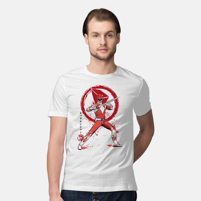 Red Ranger Sumi-e-mens premium tee-DrMonekers