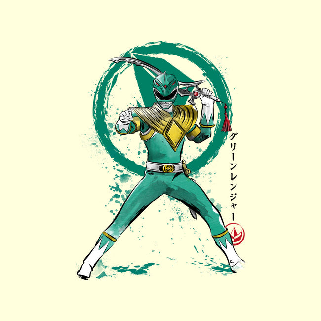 Green Ranger Sumi-e-none removable cover w insert throw pillow-DrMonekers