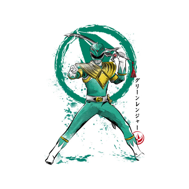 Green Ranger Sumi-e-none removable cover throw pillow-DrMonekers
