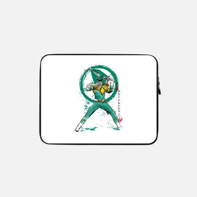 Green Ranger Sumi-e-none zippered laptop sleeve-DrMonekers