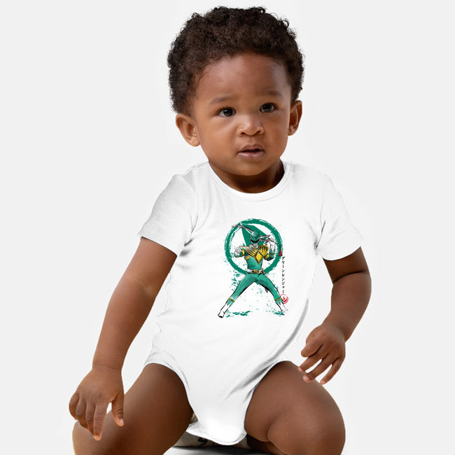 Green Ranger Sumi-e-baby basic onesie-DrMonekers