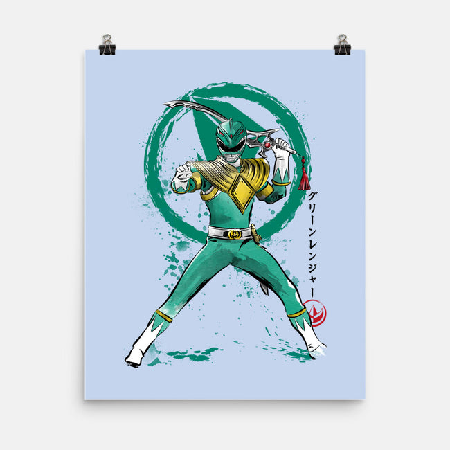 Green Ranger Sumi-e-none matte poster-DrMonekers