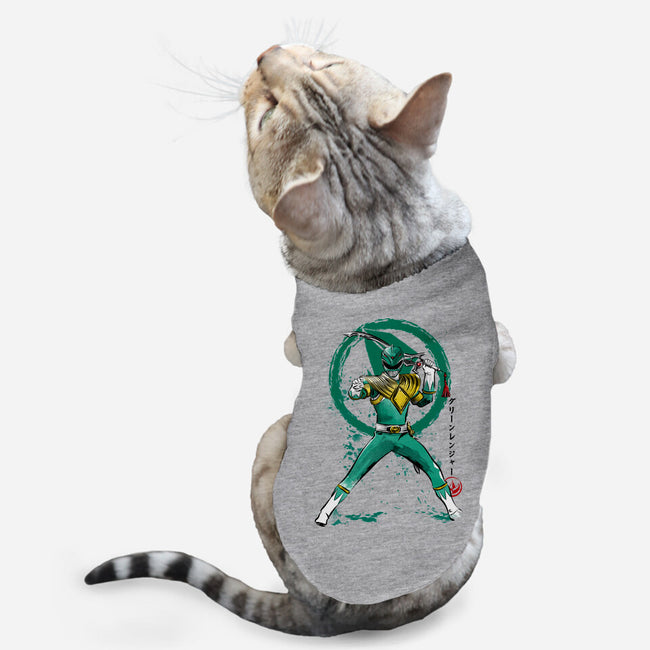 Green Ranger Sumi-e-cat basic pet tank-DrMonekers