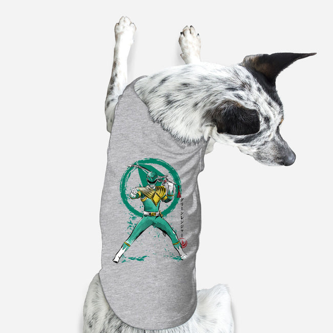 Green Ranger Sumi-e-dog basic pet tank-DrMonekers
