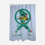 Green Ranger Sumi-e-none polyester shower curtain-DrMonekers