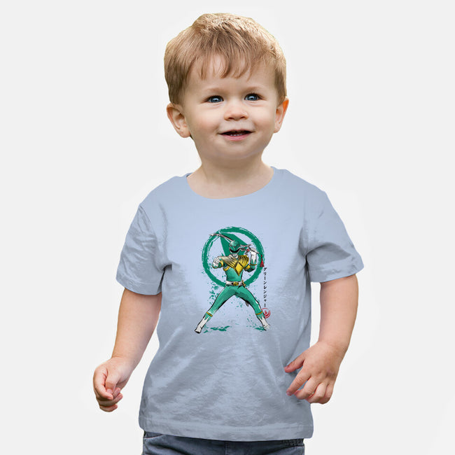 Green Ranger Sumi-e-baby basic tee-DrMonekers