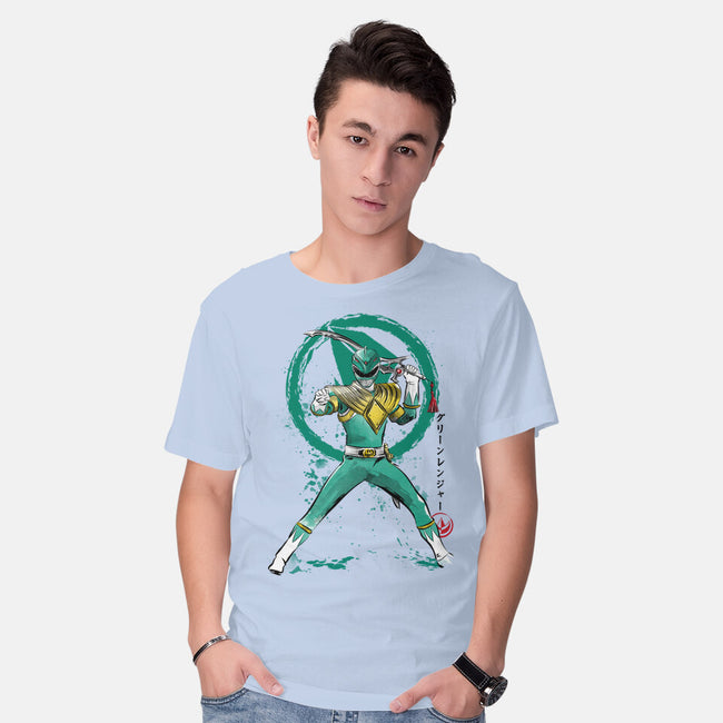 Green Ranger Sumi-e-mens basic tee-DrMonekers