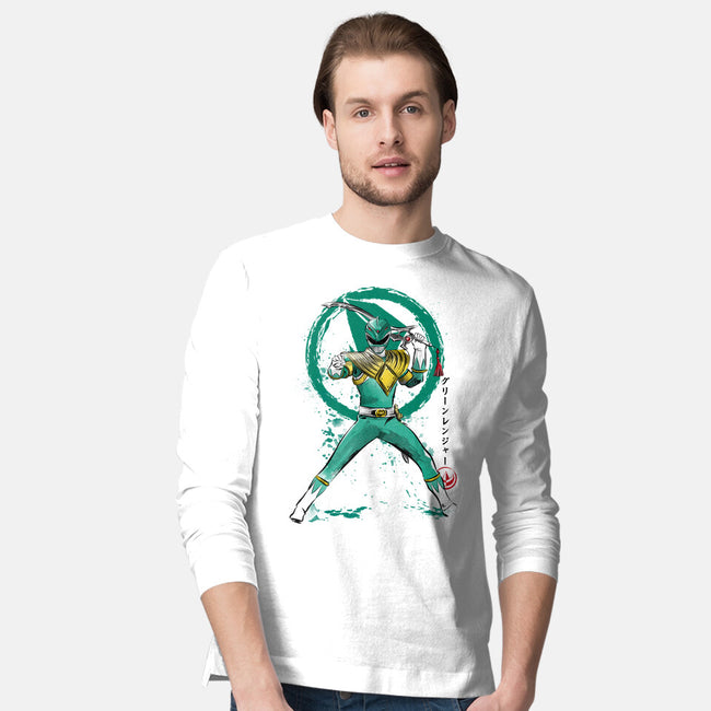 Green Ranger Sumi-e-mens long sleeved tee-DrMonekers