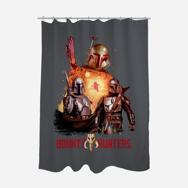 Bounty Hunters-none polyester shower curtain-Conjura Geek