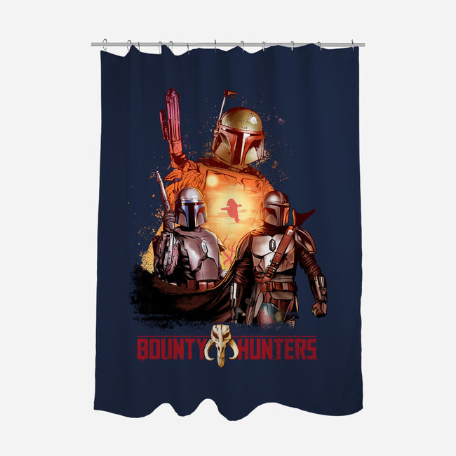 Bounty Hunters-none polyester shower curtain-Conjura Geek