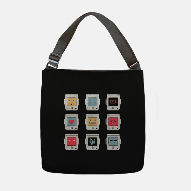 Robotic Emojis-none adjustable tote bag-paulagarcia