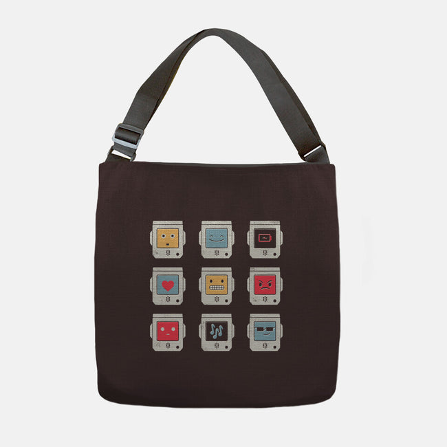 Robotic Emojis-none adjustable tote bag-paulagarcia