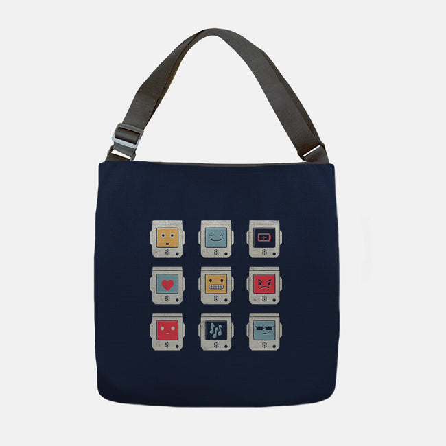 Robotic Emojis-none adjustable tote bag-paulagarcia