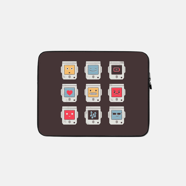Robotic Emojis-none zippered laptop sleeve-paulagarcia