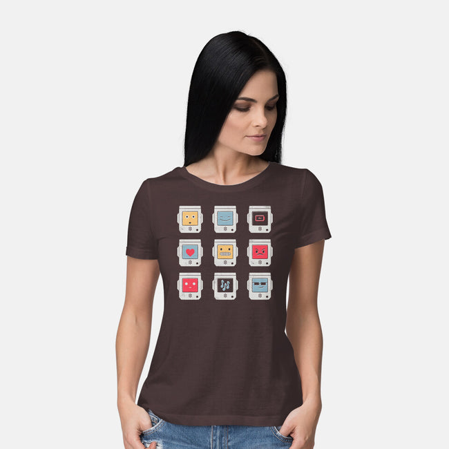 Robotic Emojis-womens basic tee-paulagarcia