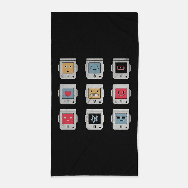 Robotic Emojis-none beach towel-paulagarcia