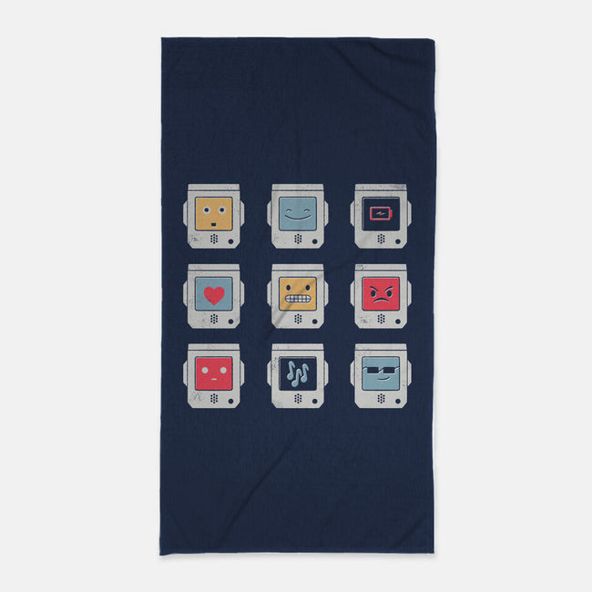Robotic Emojis-none beach towel-paulagarcia