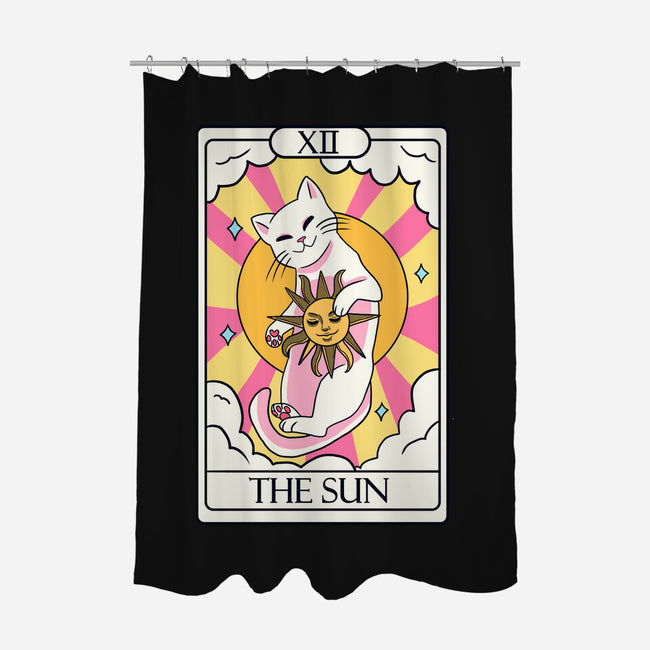 Sun Cat-none polyester shower curtain-Conjura Geek