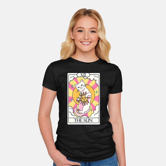 Sun Cat-womens fitted tee-Conjura Geek