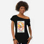 Sun Cat-womens off shoulder tee-Conjura Geek