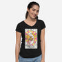 Sun Cat-womens v-neck tee-Conjura Geek