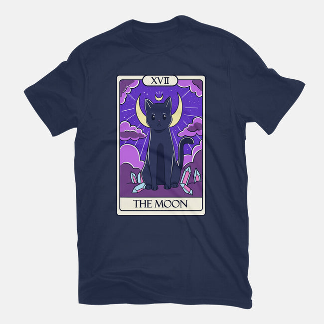 Moon Cat Tarot-womens fitted tee-Conjura Geek