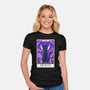 Moon Cat Tarot-womens fitted tee-Conjura Geek