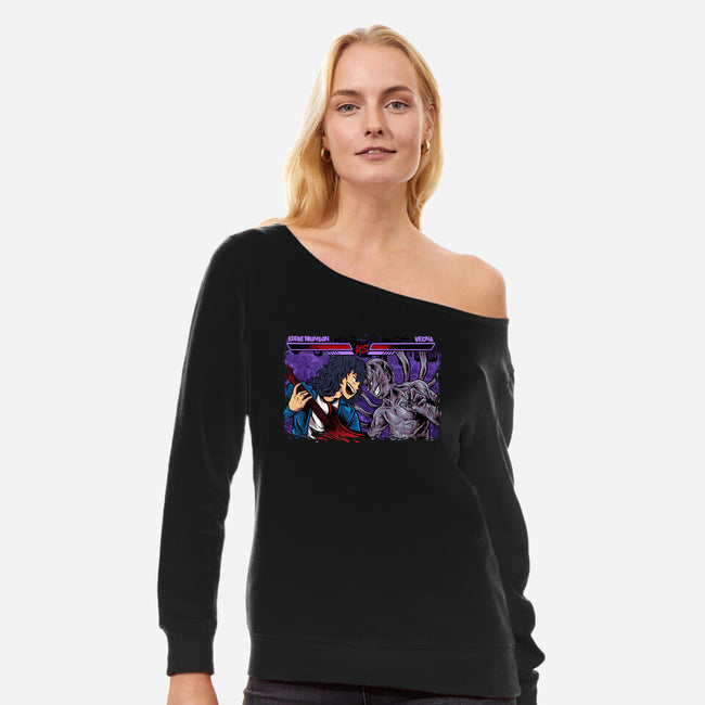 Epic Battle-womens off shoulder sweatshirt-spoilerinc