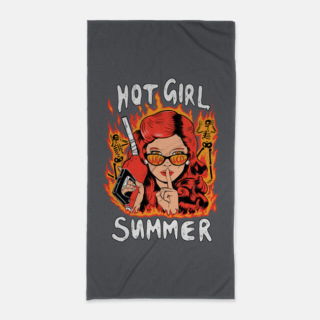 Hot Girl Summer-none beach towel-8BitHobo