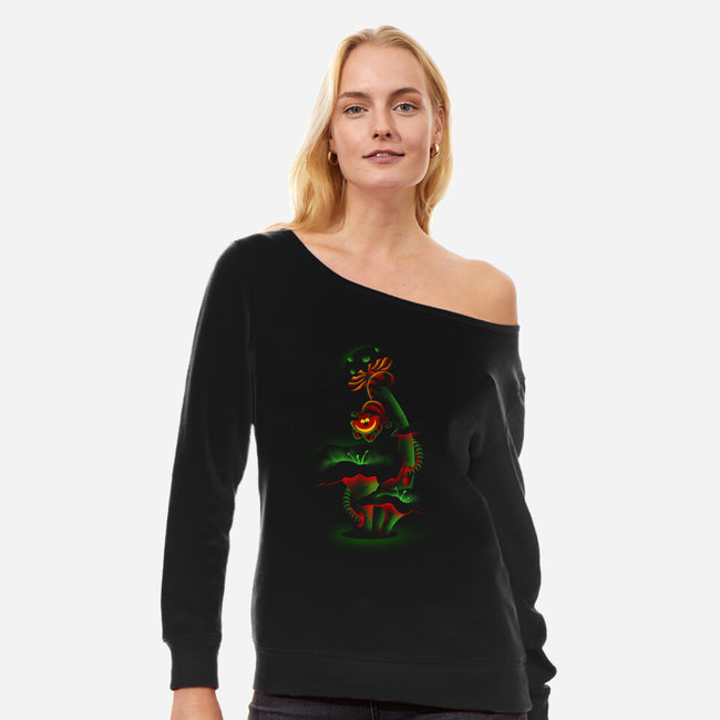 Under The Mushroom-womens off shoulder sweatshirt-erion_designs