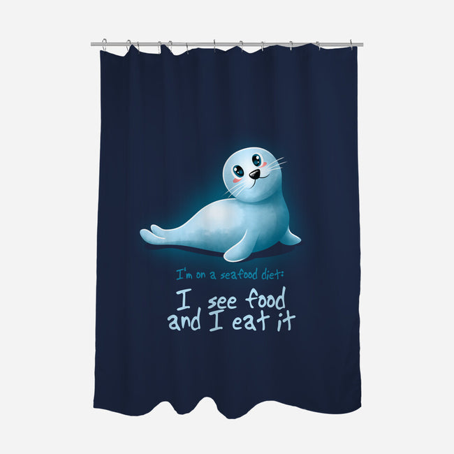 Seafood Diet-none polyester shower curtain-erion_designs