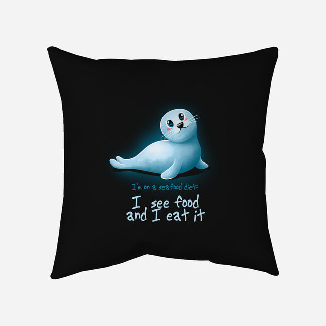 Seafood Diet-none removable cover w insert throw pillow-erion_designs