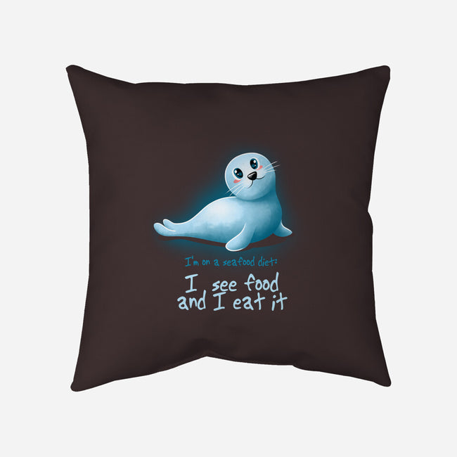 Seafood Diet-none removable cover w insert throw pillow-erion_designs