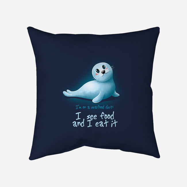 Seafood Diet-none removable cover w insert throw pillow-erion_designs