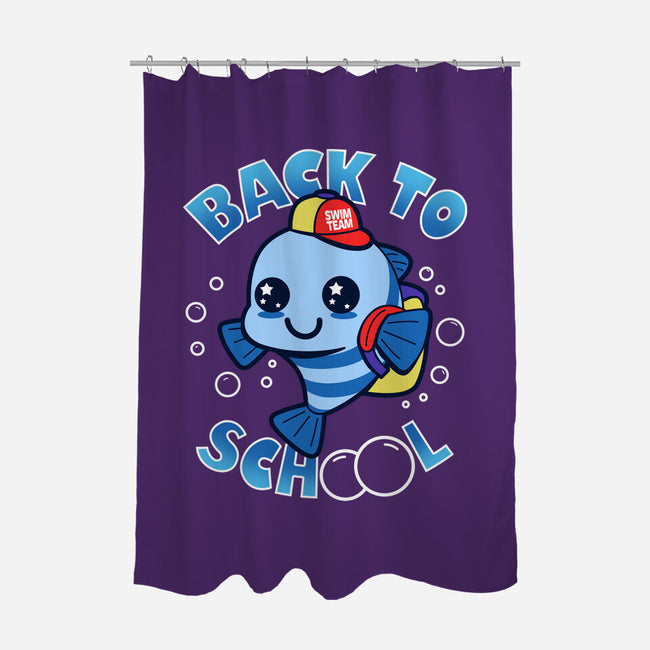 Back To School Of Fish-none polyester shower curtain-Boggs Nicolas