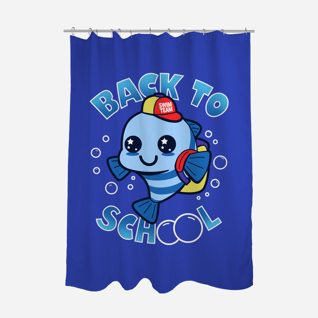 Back To School Of Fish-none polyester shower curtain-Boggs Nicolas
