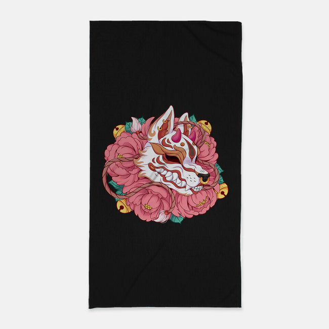 Kitsune Mask-none beach towel-Zaia Bloom