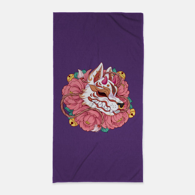 Kitsune Mask-none beach towel-Zaia Bloom