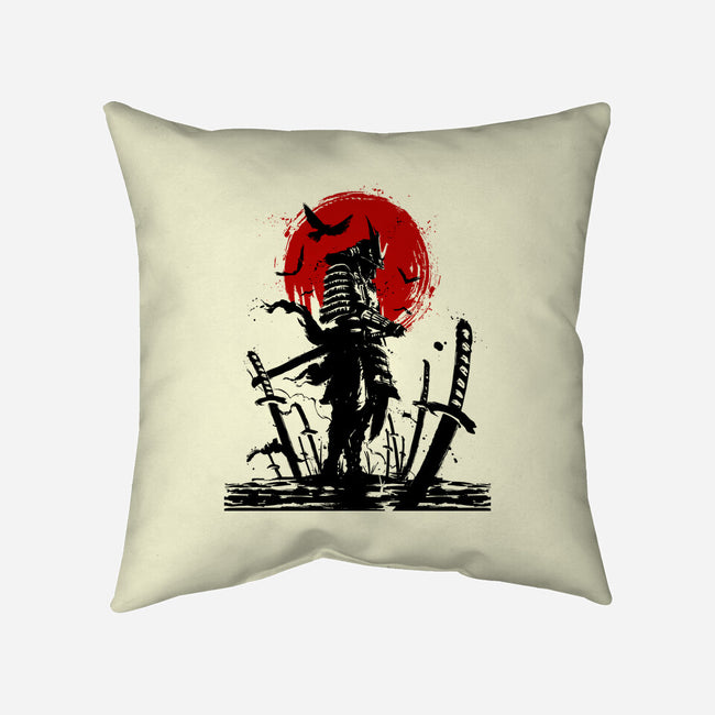 Samurai Japan-none removable cover w insert throw pillow-Faissal Thomas