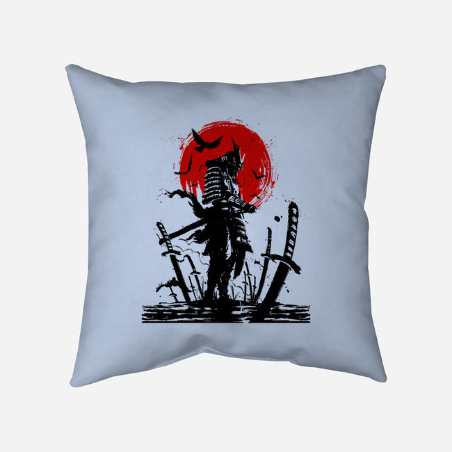 Samurai Japan-none removable cover throw pillow-Faissal Thomas