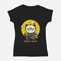 Catloween-womens v-neck tee-krisren28