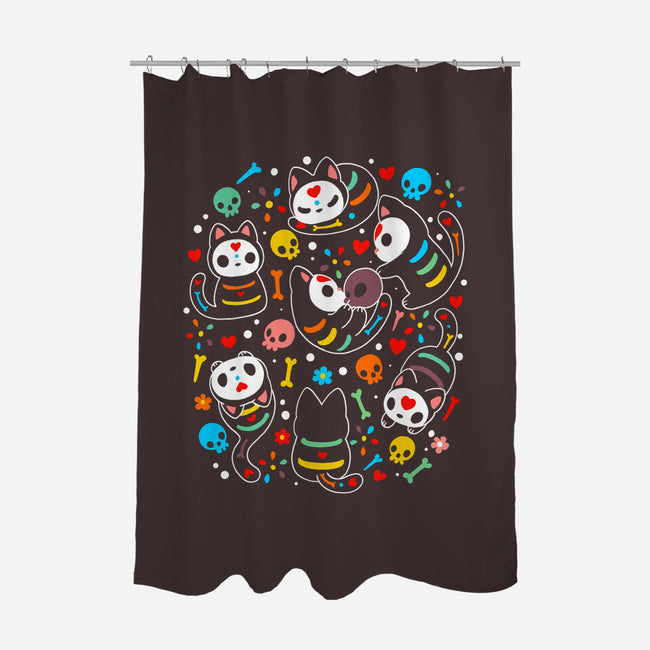 Sweet Spook Cat-none polyester shower curtain-Vallina84