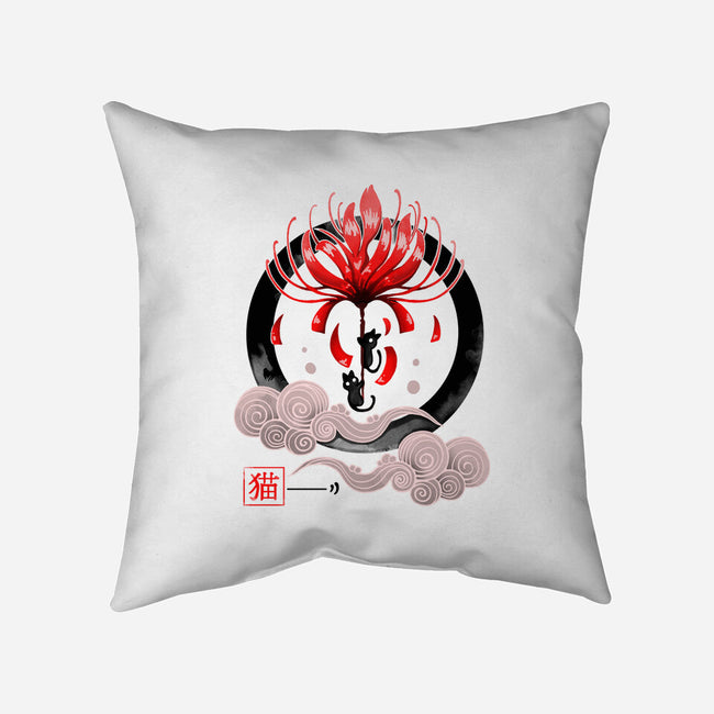 Neko Flower-none removable cover w insert throw pillow-Vallina84
